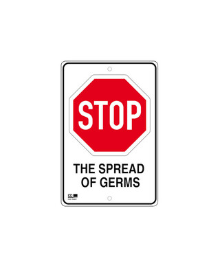 WORKWEAR, SAFETY & CORPORATE CLOTHING SPECIALISTS - Pilot Sign - Stop The Spread of Germs - 300 x 450 x 1.4mm Polypropylene