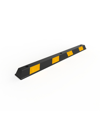 WORKWEAR, SAFETY & CORPORATE CLOTHING SPECIALISTS - Rubber Wheel Stop 1650mm - Black/Yellow