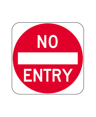 WORKWEAR, SAFETY & CORPORATE CLOTHING SPECIALISTS - Sign - No Entry - 450 x 450mm - Aluminium