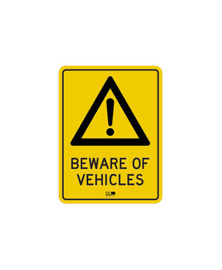 WORKWEAR, SAFETY & CORPORATE CLOTHING SPECIALISTS - Sign - Beware of Vehicles - 300H x 225W - Polypropylene