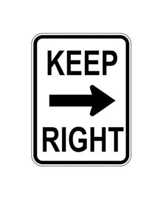 WORKWEAR, SAFETY & CORPORATE CLOTHING SPECIALISTS - Sign - Keep Right with Arrow