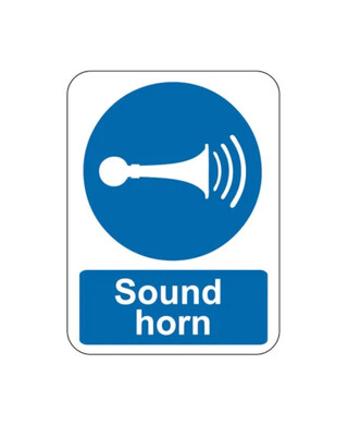 WORKWEAR, SAFETY & CORPORATE CLOTHING SPECIALISTS - Sign - Sound Horn with Symbol - Polypropylene