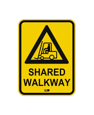 WORKWEAR, SAFETY & CORPORATE CLOTHING SPECIALISTS - Sign - Shared Walkway with Symbol - Polypropylene