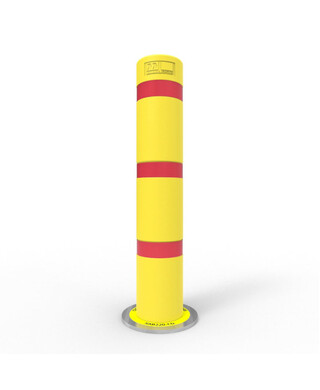 WORKWEAR, SAFETY & CORPORATE CLOTHING SPECIALISTS - Shock Absorbing Bollard 220mm Core Drilled - Galvanised