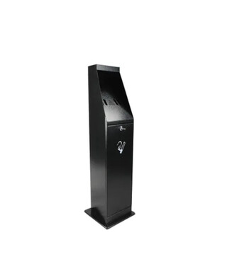 WORKWEAR, SAFETY & CORPORATE CLOTHING SPECIALISTS - Outdoor Smoker's Bin - Free Standing - Powder Coated Black