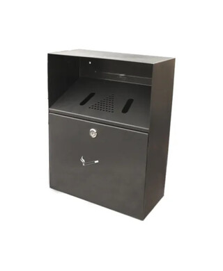 WORKWEAR, SAFETY & CORPORATE CLOTHING SPECIALISTS - Outdoor Smoker's Bin - Wall Mounted 6lt - Powder Coated Black