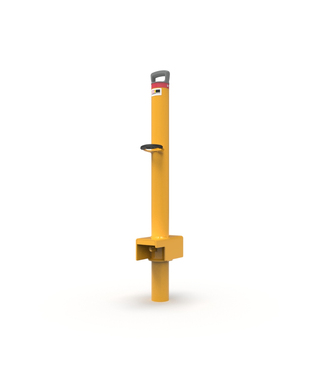 WORKWEAR, SAFETY & CORPORATE CLOTHING SPECIALISTS - Shared Locking Bollard Inground Removable - Galvanised and Powder Coated Yellow