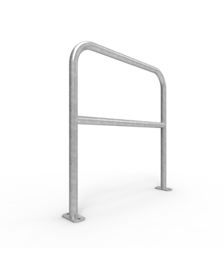 WORKWEAR, SAFETY & CORPORATE CLOTHING SPECIALISTS - U-Bar Double Rail 1m Surface Mounted - Galvanised