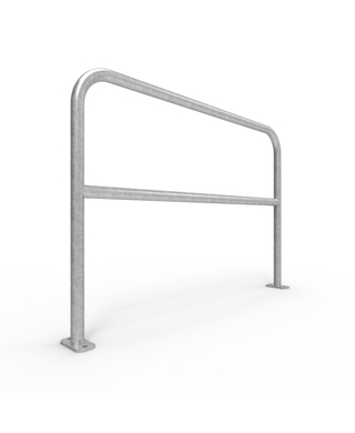 WORKWEAR, SAFETY & CORPORATE CLOTHING SPECIALISTS - U-Bar Double Rail 1.5m Surface Mounted - Galvanised