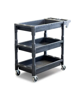 WORKWEAR, SAFETY & CORPORATE CLOTHING SPECIALISTS - Utility Cart - 3 Level Service Cart - Plastic with Castors