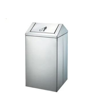 WORKWEAR, SAFETY & CORPORATE CLOTHING SPECIALISTS - Indoor Waste Bin - Free Standing Square 43.2lt - Stainless Steel