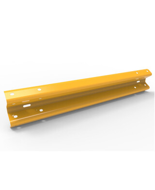 WORKWEAR, SAFETY & CORPORATE CLOTHING SPECIALISTS - W-Beam Rail for 1m Centres - Galvanised and Powder Coated Yellow