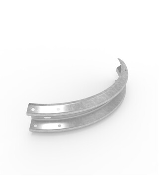 WORKWEAR, SAFETY & CORPORATE CLOTHING SPECIALISTS - W-Beam Rail 90 Degree External Curve Radius 75cm - Galvanised