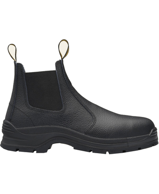 WORKWEAR, SAFETY & CORPORATE CLOTHING SPECIALISTS - 310 - WORKFIT - Black print leather elastic side safety boot