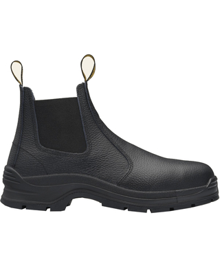 WORKWEAR, SAFETY & CORPORATE CLOTHING SPECIALISTS 310 - WORKFIT - Black print leather elastic side safety boot