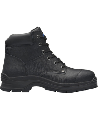 WORKWEAR, SAFETY & CORPORATE CLOTHING SPECIALISTS - 313 - WORKFIT - Black rambler print lace up boot with leather toe protection