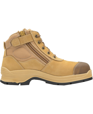 WORKWEAR, SAFETY & CORPORATE CLOTHING SPECIALISTS - 318 - Workfit - Wheat Nubuck zip side ankle safety hiker