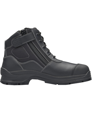 WORKWEAR, SAFETY & CORPORATE CLOTHING SPECIALISTS 319 - Workfit - Black Leather zip side ankle safety hiker