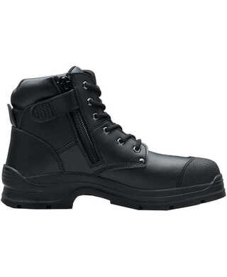 WORKWEAR, SAFETY & CORPORATE CLOTHING SPECIALISTS - 322 - Workfit - Black microfibre zip side ankle safety boot