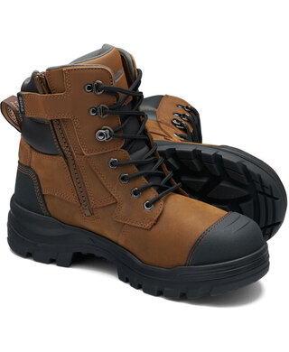 WORKWEAR, SAFETY & CORPORATE CLOTHING SPECIALISTS - 8066 - RotoFlex Saddle water-resistant leather 150mm zip sided safety boot