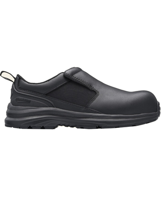 WORKWEAR, SAFETY & CORPORATE CLOTHING SPECIALISTS - 886 - Womens Black water-resistant antistatic leather slip on safety shoe