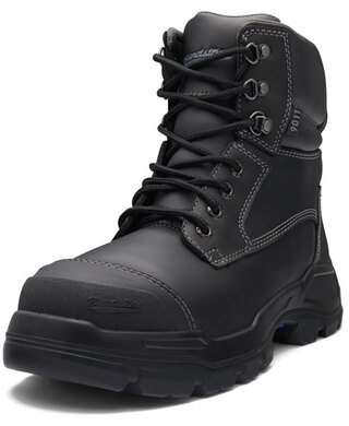 WORKWEAR, SAFETY & CORPORATE CLOTHING SPECIALISTS - 9011 - RotoFlex Black water-resistant Platinum leather 150mm lace up safety boot