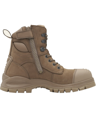 WORKWEAR, SAFETY & CORPORATE CLOTHING SPECIALISTS DISCONTINUED - 984 - Xfoot Rubber - Stone water-resistant nubuck, 150mm zip side safety boot
