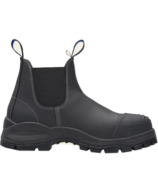 WORKWEAR, SAFETY & CORPORATE CLOTHING SPECIALISTS - DISCONTINUED - 990 - XFOOT RUBBER - Black water-resistant leather elastic side boot