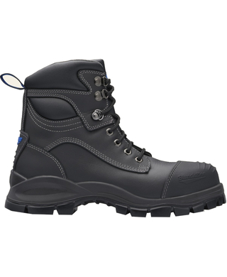 WORKWEAR, SAFETY & CORPORATE CLOTHING SPECIALISTS - DISCONTINUED - 991 - XFOOT RUBBER - Black water-resistant leather, lace up 150mm ankle boot