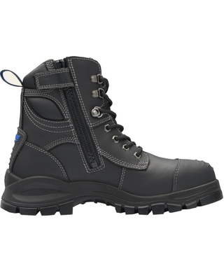 WORKWEAR, SAFETY & CORPORATE CLOTHING SPECIALISTS - DISCONTINUED - 997 - XFOOT RUBBER - Black water resistant  zip side 150mm ankle boot