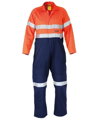 WORKWEAR, SAFETY & CORPORATE CLOTHING SPECIALISTS - Mens 2 Tone Hi Vis Lightweight Coveralls 3M Reflective Tape