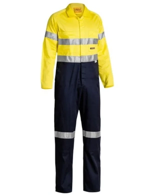 WORKWEAR, SAFETY & CORPORATE CLOTHING SPECIALISTS - 2 TONE HI VIS LIGHTWEIGHT COVERALLS 3M REFLECTIVE TAPE