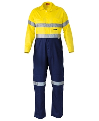 WORKWEAR, SAFETY & CORPORATE CLOTHING SPECIALISTS Mens 2 Tone Hi Vis Lightweight Coveralls 3M Reflective Tape