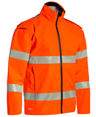 WORKWEAR, SAFETY & CORPORATE CLOTHING SPECIALISTS - Taped Hi Vis Lightweight Ripstop Mini Ripstop Rain Jacket with Concealed Hood (waterproof)