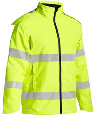 WORKWEAR, SAFETY & CORPORATE CLOTHING SPECIALISTS Taped Hi Vis Lightweight Ripstop Mini Ripstop Rain Jacket with Concealed Hood (waterproof)