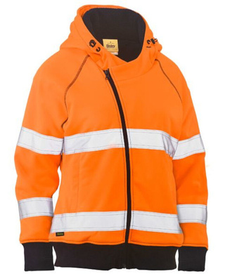 WORKWEAR, SAFETY & CORPORATE CLOTHING SPECIALISTS WOMENS TAPED HI VIS FLEECE HOODIE