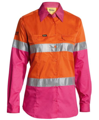 WORKWEAR, SAFETY & CORPORATE CLOTHING SPECIALISTS - Womens Taped Hi Vis Cool Lightweight Drill Shirt