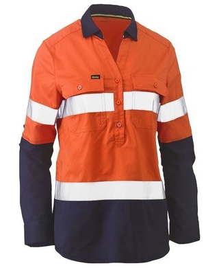 WORKWEAR, SAFETY & CORPORATE CLOTHING SPECIALISTS WOMENS TAPED HI VIS STRETCH V-NECK SHIRT