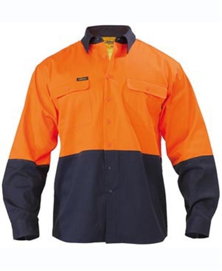 WORKWEAR, SAFETY & CORPORATE CLOTHING SPECIALISTS - Hi Vis Drill Shirt - Long Sleeve