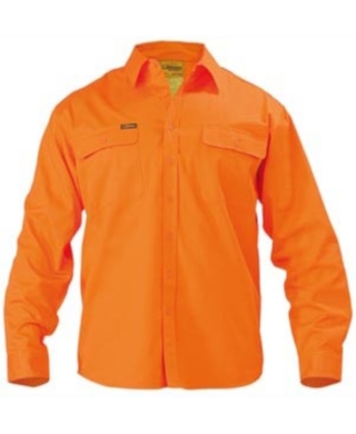 WORKWEAR, SAFETY & CORPORATE CLOTHING SPECIALISTS Hi Vis Mens Drill Shirt - Long Sleeve