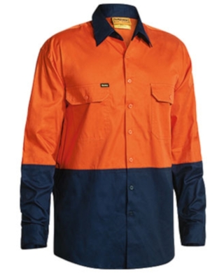 WORKWEAR, SAFETY & CORPORATE CLOTHING SPECIALISTS - Cool Lightweight Hi Vis Drill Shirt - Long Sleeve