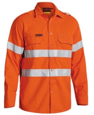 WORKWEAR, SAFETY & CORPORATE CLOTHING SPECIALISTS - Tencate Tecasafe® Plus 700 Taped Hi Vis Fr Vented Shirt - Long Sleeve - Orange