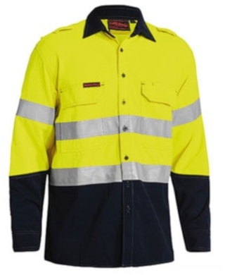 WORKWEAR, SAFETY & CORPORATE CLOTHING SPECIALISTS - Tencate Tecasafe® Plus 700 Taped Hi Vis Fr Vented Shirt - Long Sleeve