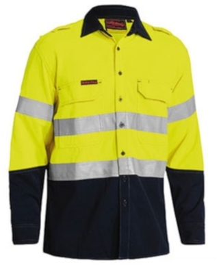 WORKWEAR, SAFETY & CORPORATE CLOTHING SPECIALISTS Tencate Tecasafe® Plus 700 Taped Hi Vis Fr Vented Shirt - Long Sleeve