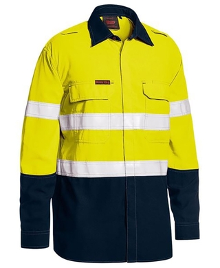 WORKWEAR, SAFETY & CORPORATE CLOTHING SPECIALISTS Tencate Tecasafe® Plus Taped  Two Tone Hi Vis Fr Lightweight Vented Shirt - Long Sleeve