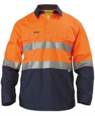 WORKWEAR, SAFETY & CORPORATE CLOTHING SPECIALISTS 3M Taped Closed Front Cool Lightweight Hi Vis Shirt - Long Sleeve