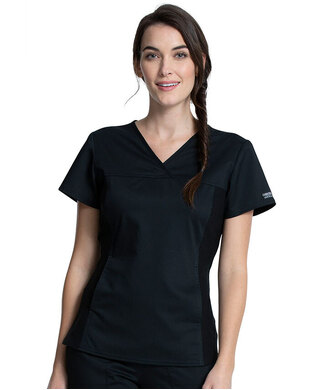 WORKWEAR, SAFETY & CORPORATE CLOTHING SPECIALISTS - Revolution - Ladies V-Neck Knit Panel Top