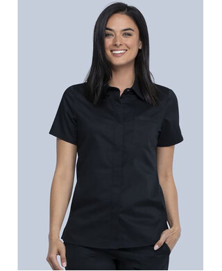 WORKWEAR, SAFETY & CORPORATE CLOTHING SPECIALISTS - Revolution - Ladies Hidden Snap Front Collar Shirt