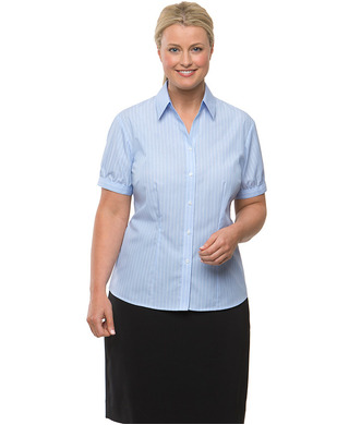 WORKWEAR, SAFETY & CORPORATE CLOTHING SPECIALISTS - Shadow Stripe Short Sleeve Shirt - Ladies