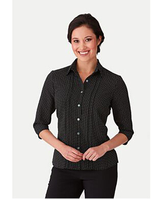 WORKWEAR, SAFETY & CORPORATE CLOTHING SPECIALISTS - City-Stretch Spot 3/4 Shirt - Ladies